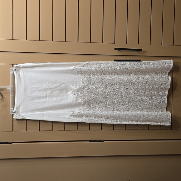 Topshop Satin Lace Mix Maxi Skirt in oyster size 4 - Picture 5 of 10